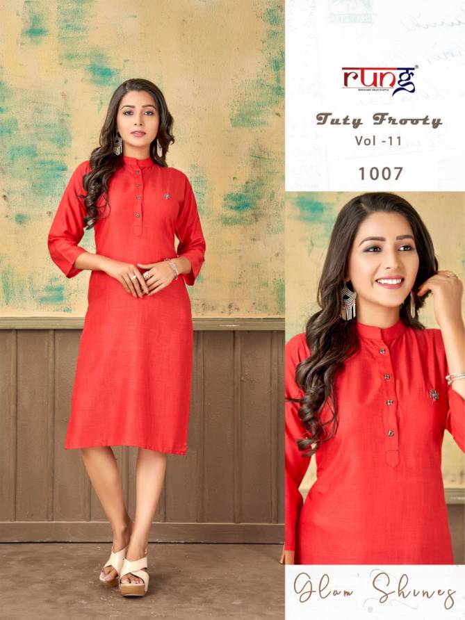 Rung Tuty Frooty 11 Heavy Rayon Ethnic Wear Latest Kurti Collection